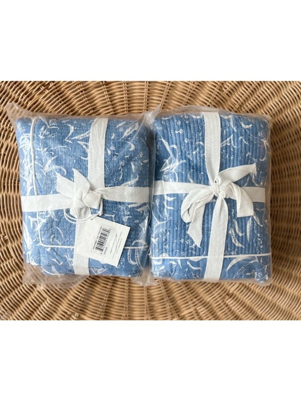 NEW Serena & Lily Verona Floral Euro Pillow Shams (Set of 2)-French Blue